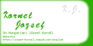 kornel jozsef business card