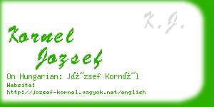 kornel jozsef business card